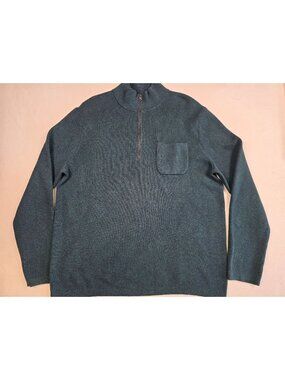 Banana Republic Mens XL Green Quarter Zip Sweater Long Sleeve